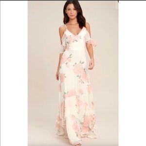 LULUS TAKE YOU THERE FLORAL PRINT MAXI DRESS